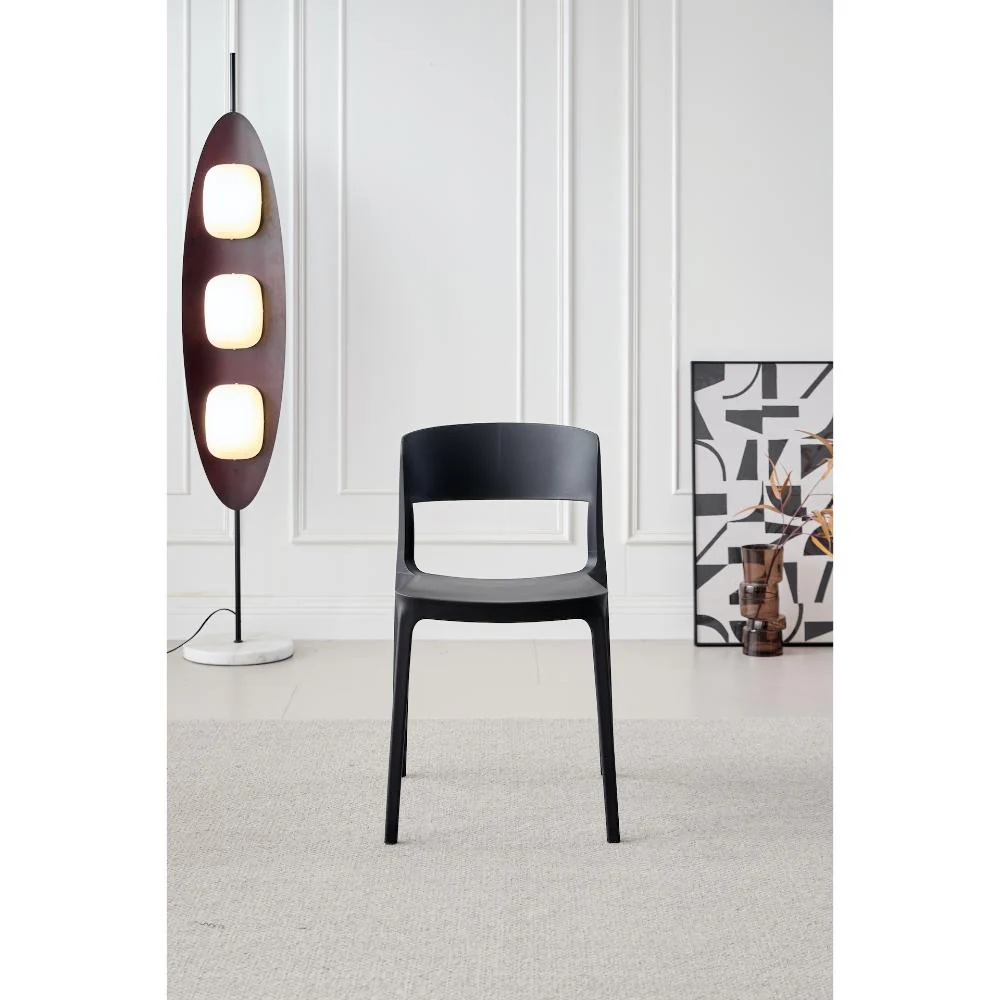 Silla Monaco, Color Negro, Con espaldar y diseño Moderno X2 - Imagen 4