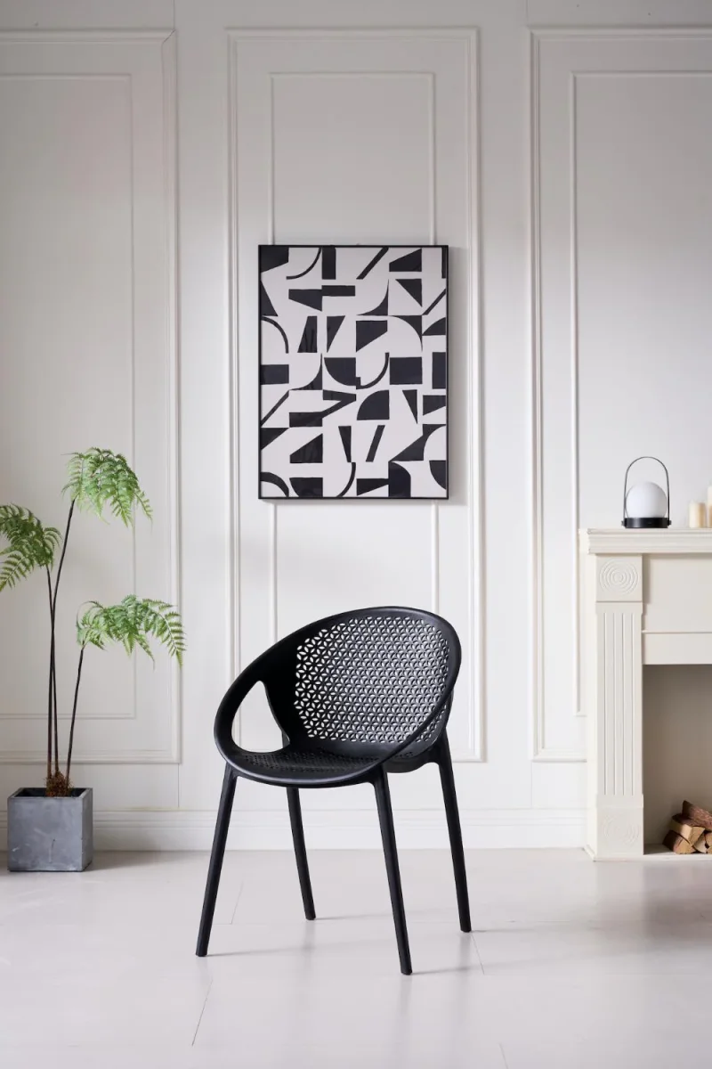 Silla Selva Con Brazos, Color Negro, Con espaldar X4 - Imagen 4