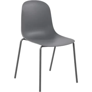 Silla Comedor Minimalista Aira II, Color Gris Oscuro, diseño moderno X2