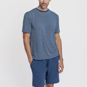 Pijama corto de verano hombre Kouros Azul en MicroModal®
