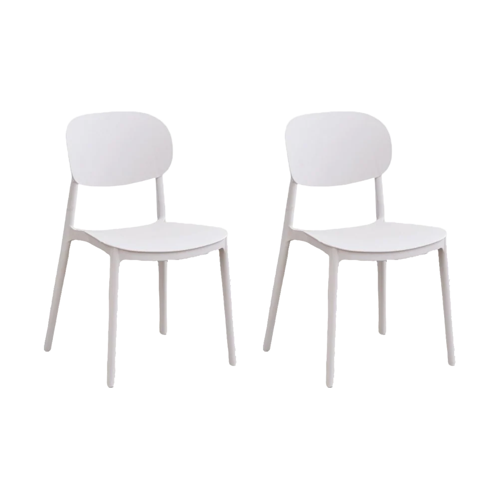 Silla Milan, Color Blanco, Con espaldar y diseño Moderno X2 - Imagen 2