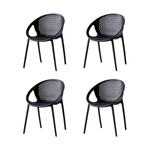 Silla Selva Con Brazos, Color Negro, Con espaldar X4