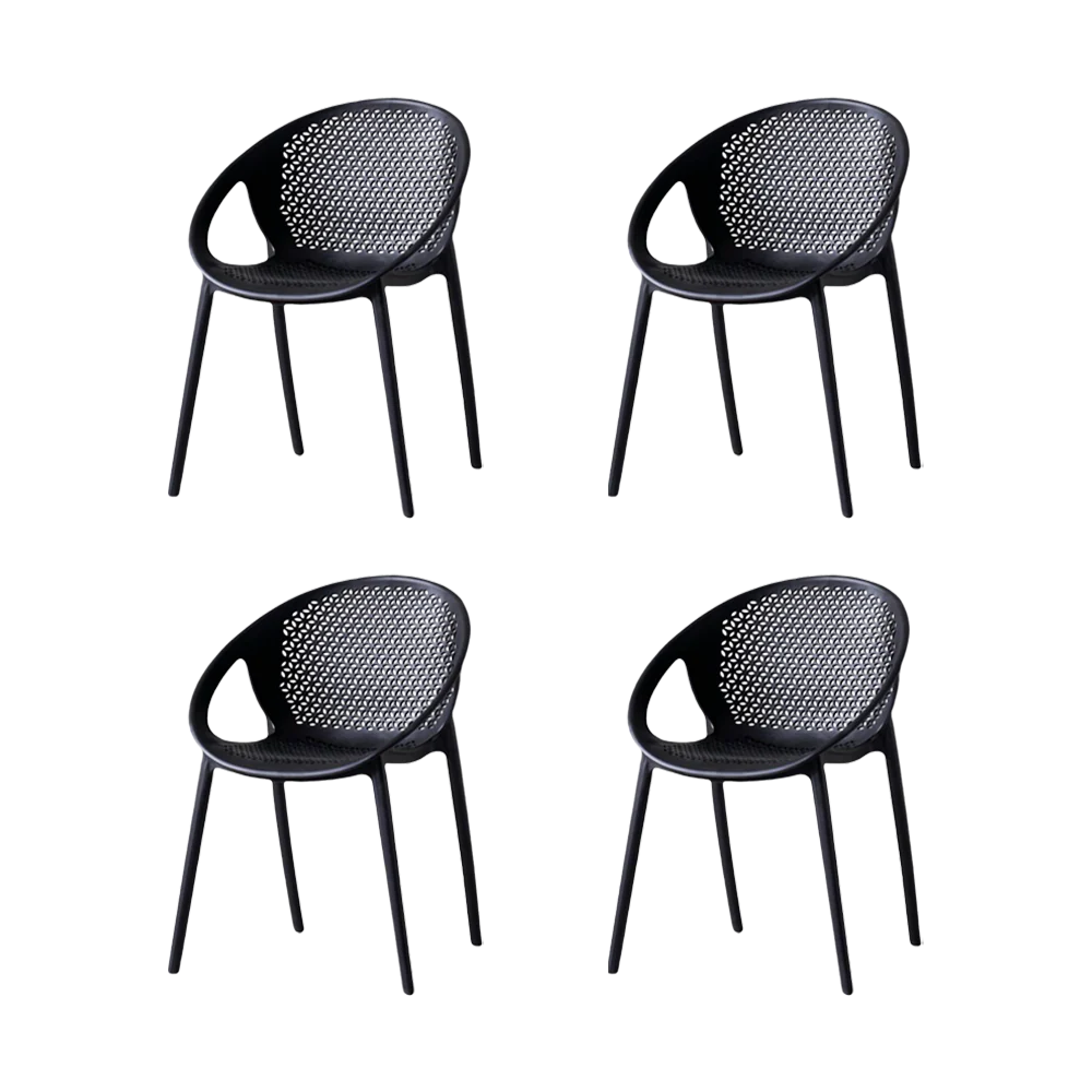 Silla Selva Con Brazos, Color Negro, Con espaldar X4