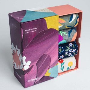 Calcetines de flores ecológicos mujer. Pack de 4