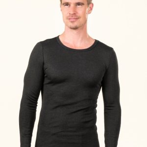 Camiseta interior manga larga hombre de lana y seda