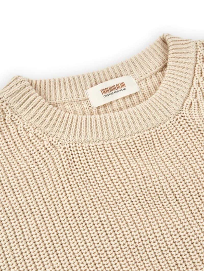 Jersey corto beige mujer de algodón ecológico - Imagen 7