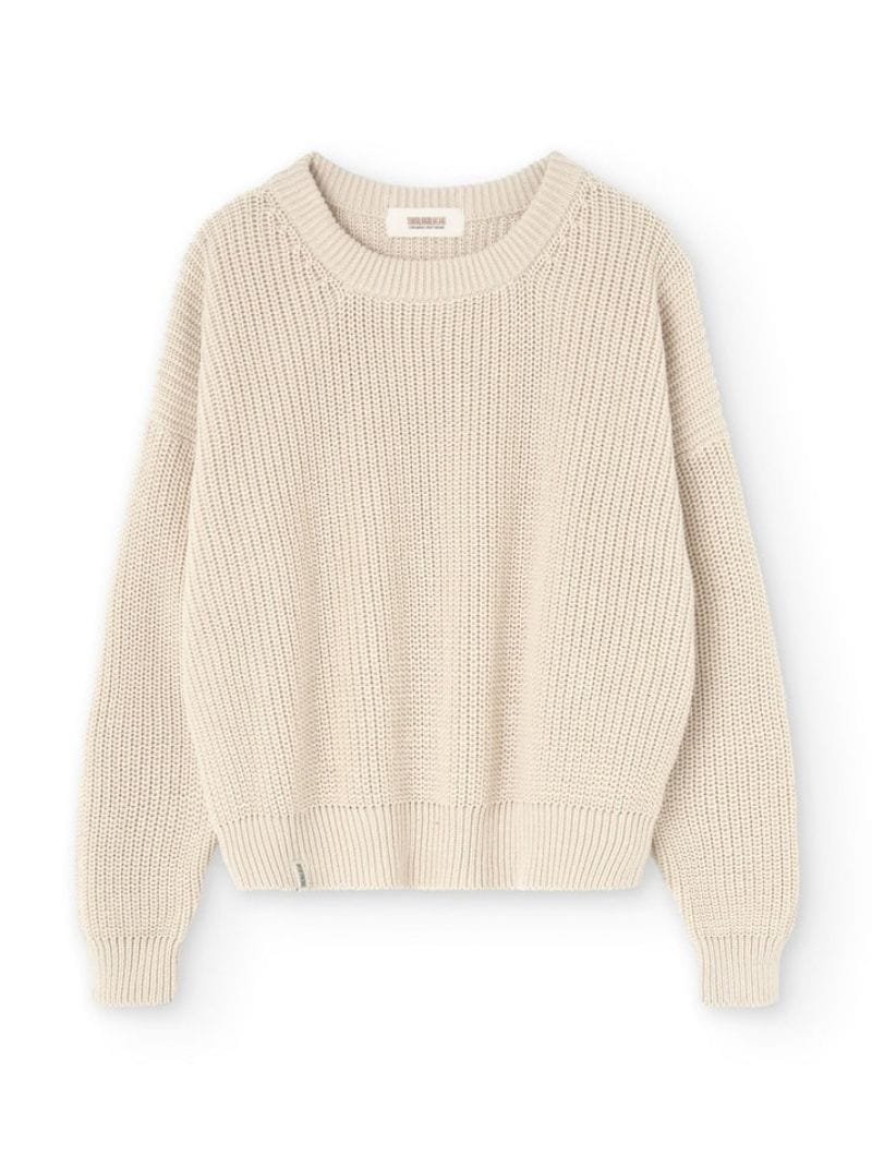 Jersey corto beige mujer de algodón ecológico - Imagen 5