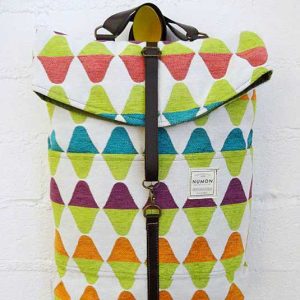 Mochila reciclada de rombos de colores