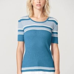 Camiseta de punto acanalado de rayas